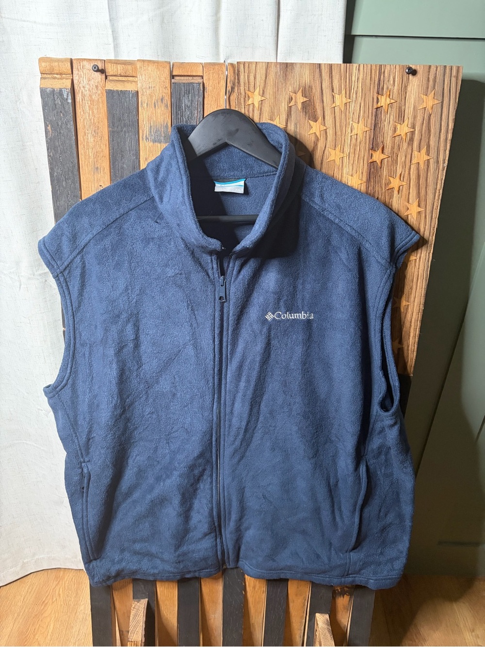 Columbia Men's Dark Blue Full-Zip Fleece Vest - XXL